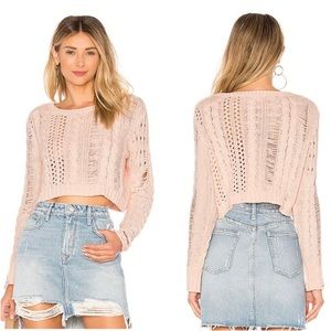 Lovers and Friends Distress Me Out cropped sweater - womens large